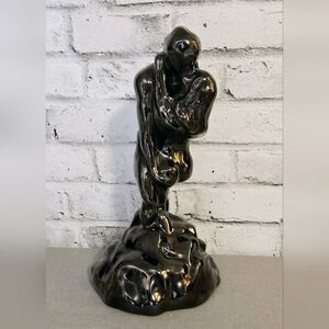 Signed L. Burtt Vintage Abstract Embracing Couple Sculpture 16.5” Ceramic